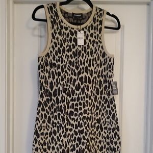 Tan Leopard Print Sleeveless Dress